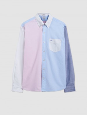 Ben Sherman Varsity Oxford Color Blocked Organic Skjorte Rosa | YQ4927863