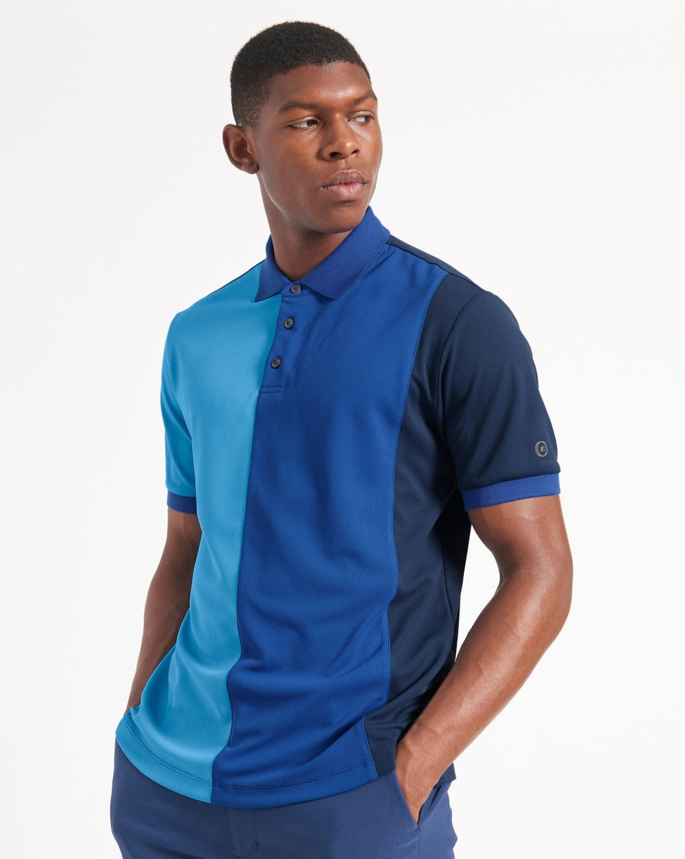Ben Sherman 360 Motion Stretch Colorblock Polo T Skjorte Blå Kongeblå | WD6471859