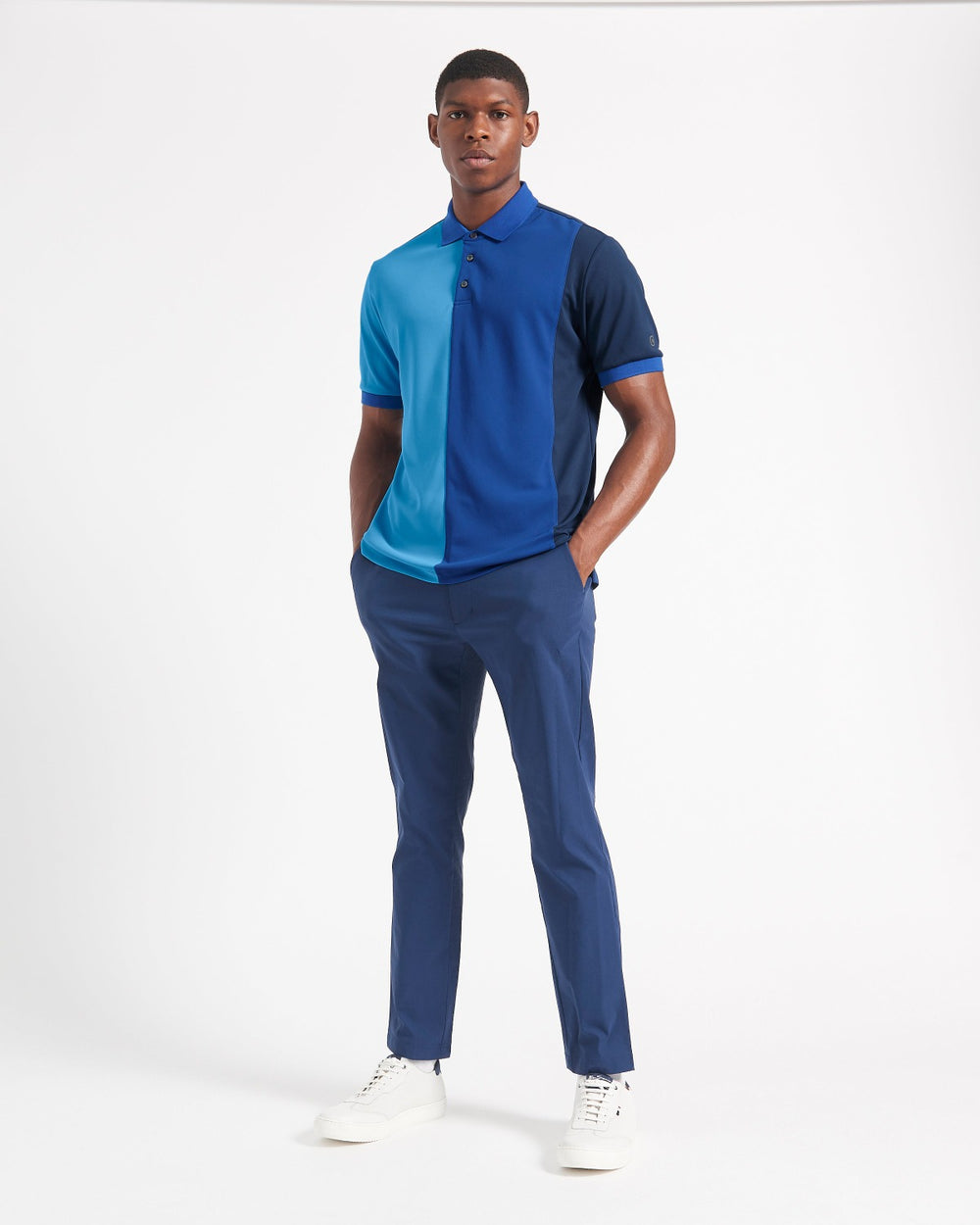 Ben Sherman 360 Motion Stretch Colorblock Polo T Skjorte Blå Kongeblå | WD6471859