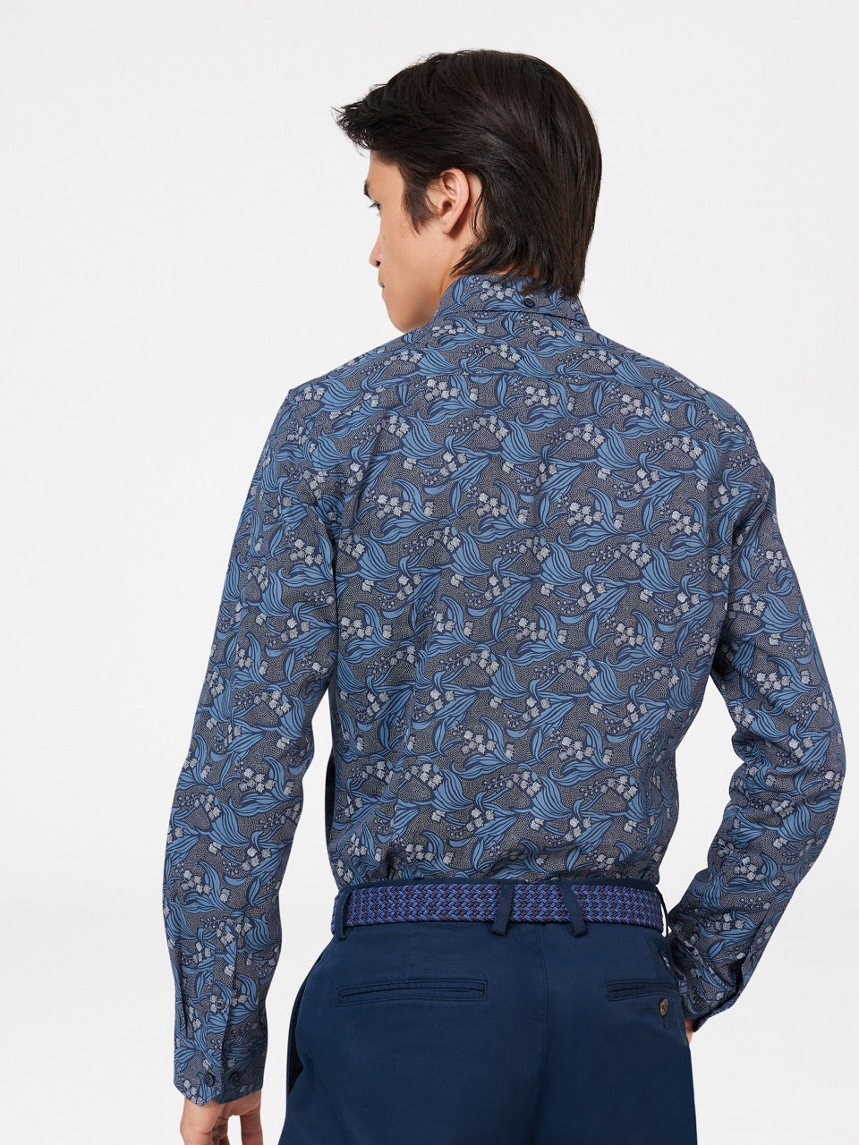 Ben Sherman Art Nouveau Floral Skjorte Marineblå | HX8624017