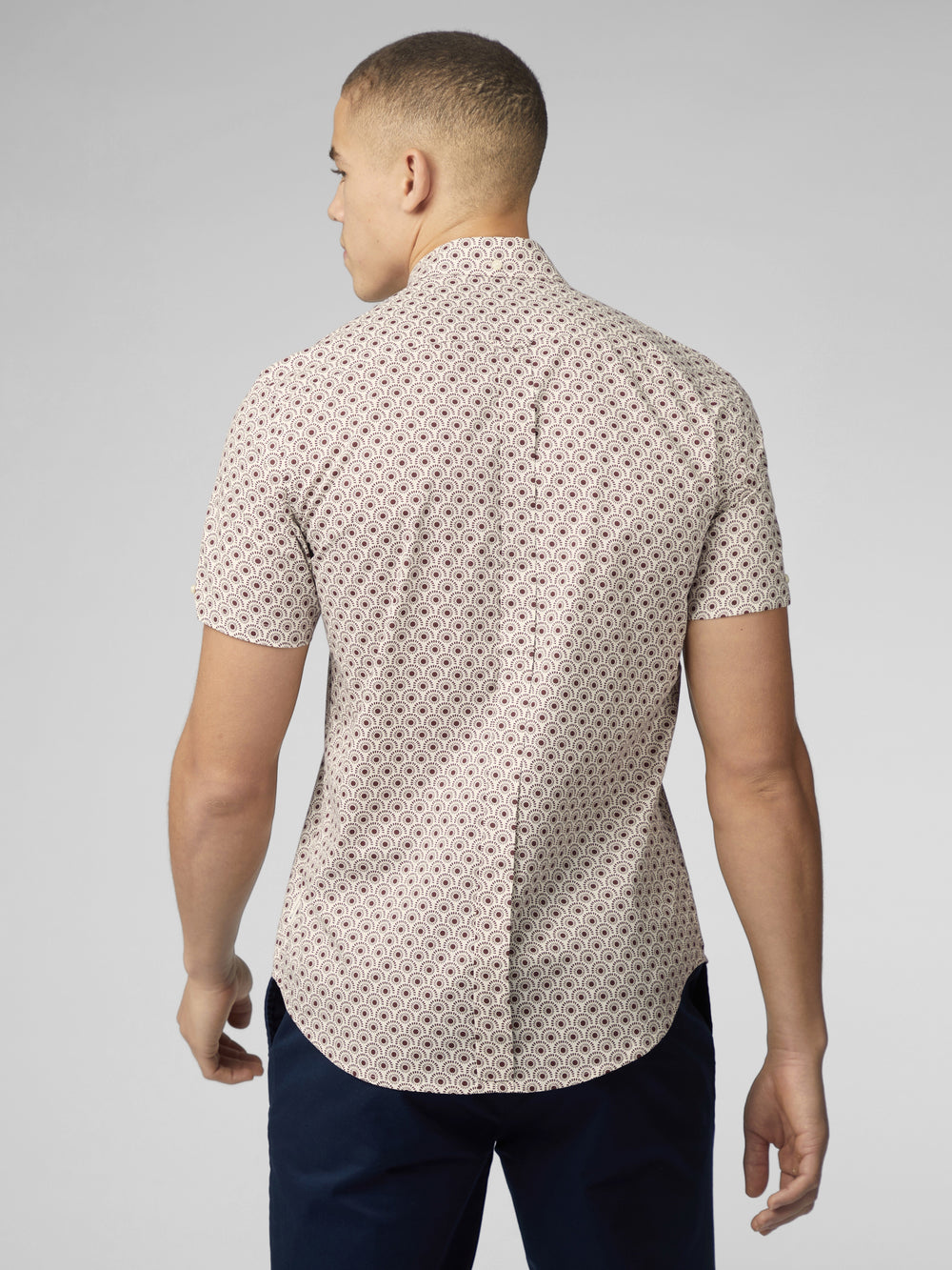 Ben Sherman Block Geo Skjorte Mørke Rød | NS1407693