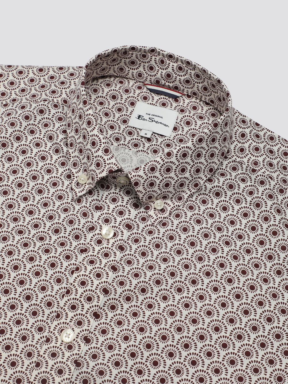 Ben Sherman Block Geo Skjorte Mørke Rød | NS1407693