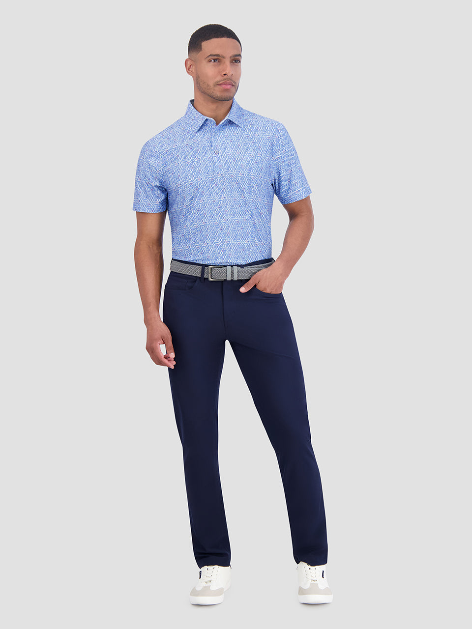 Ben Sherman Broken Record Tech Jersey Sports Fit Polo T Skjorte Blå | LG6879543