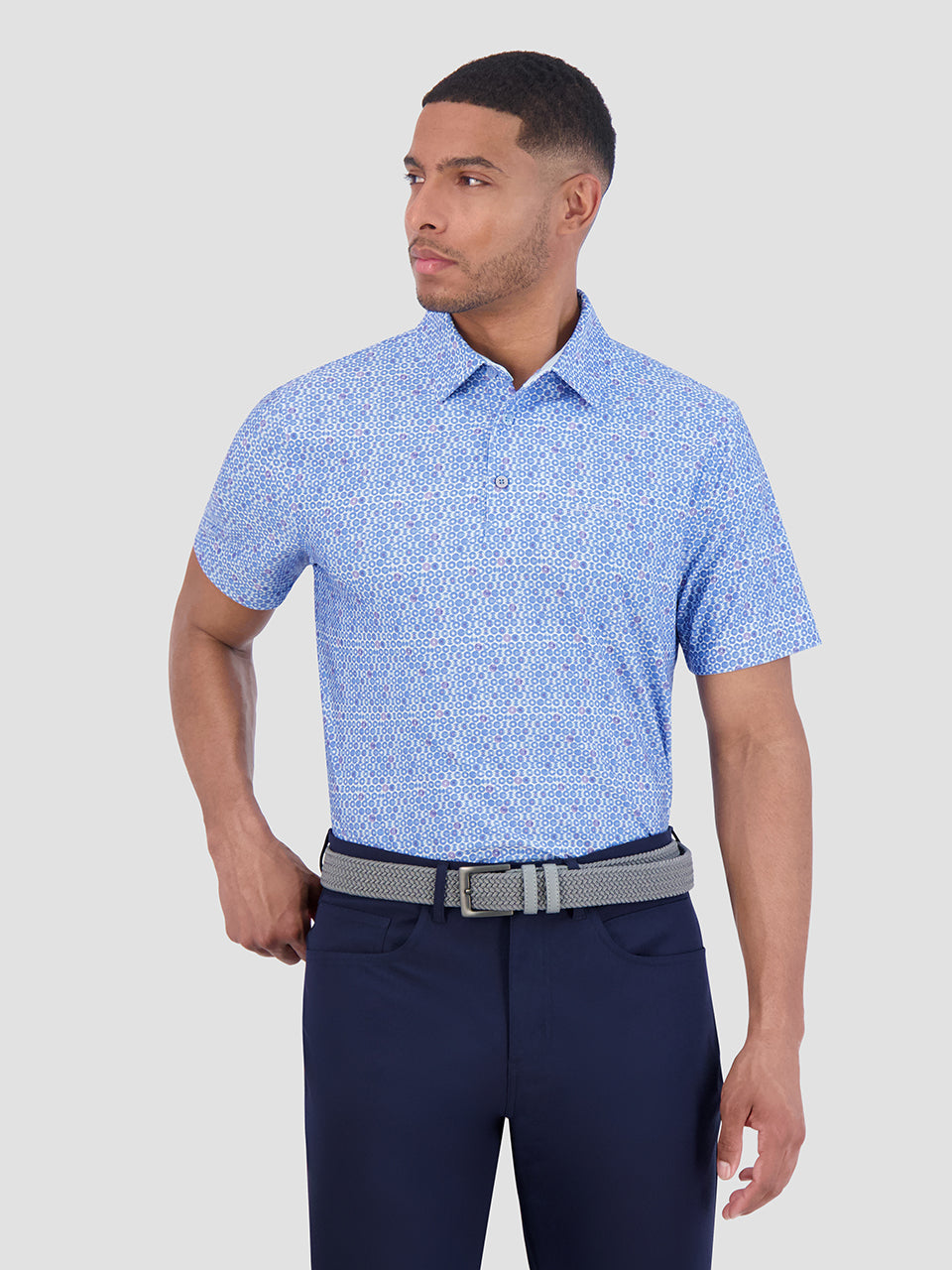 Ben Sherman Broken Record Tech Jersey Sports Fit Polo T Skjorte Blå | LG6879543