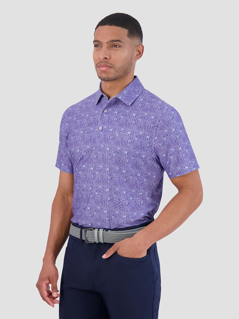 Ben Sherman Broken Record Tech Jersey Sports Fit Polo T Skjorte Lilla | FM1497350