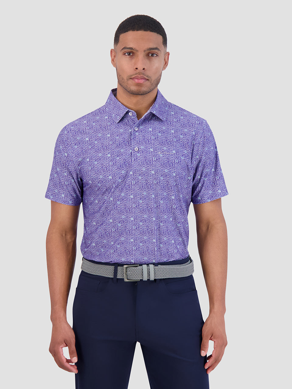 Ben Sherman Broken Record Tech Jersey Sports Fit Polo T Skjorte Lilla | FM1497350