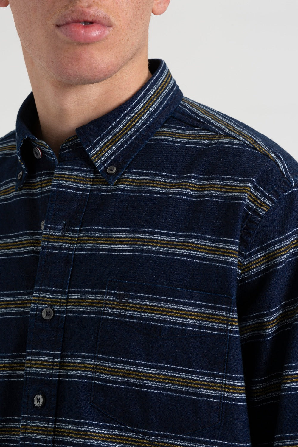 Ben Sherman Dalston Blues Long Sleeve Indigo Stripe Skjorte Indigo | CV5648903