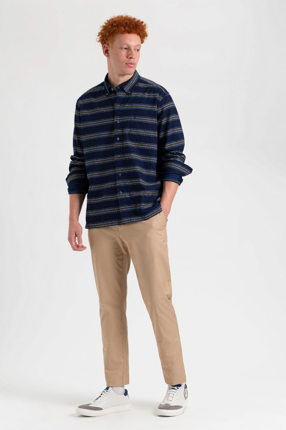 Ben Sherman Dalston Blues Long Sleeve Indigo Stripe Skjorte Indigo | CV5648903