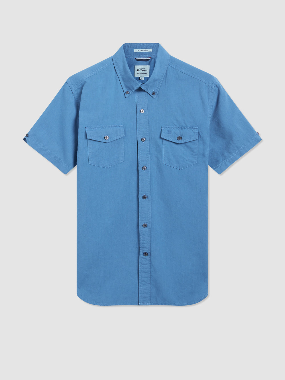 Ben Sherman Garment Dye Linen Skjorte Blå | PV9467501