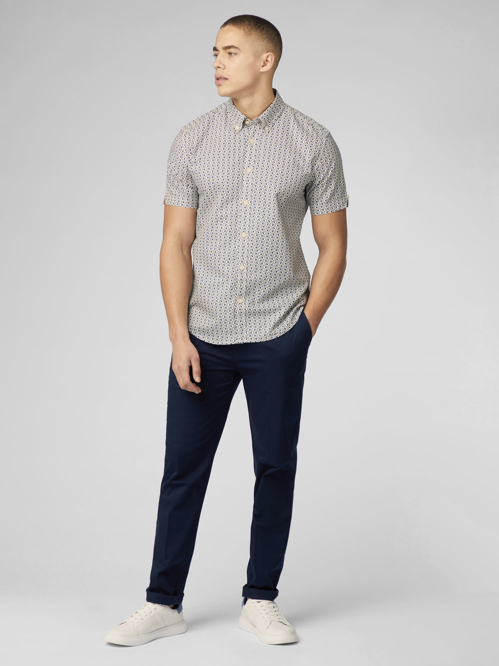 Ben Sherman Geo Wave Denim Skjorte Blå | QE5318064