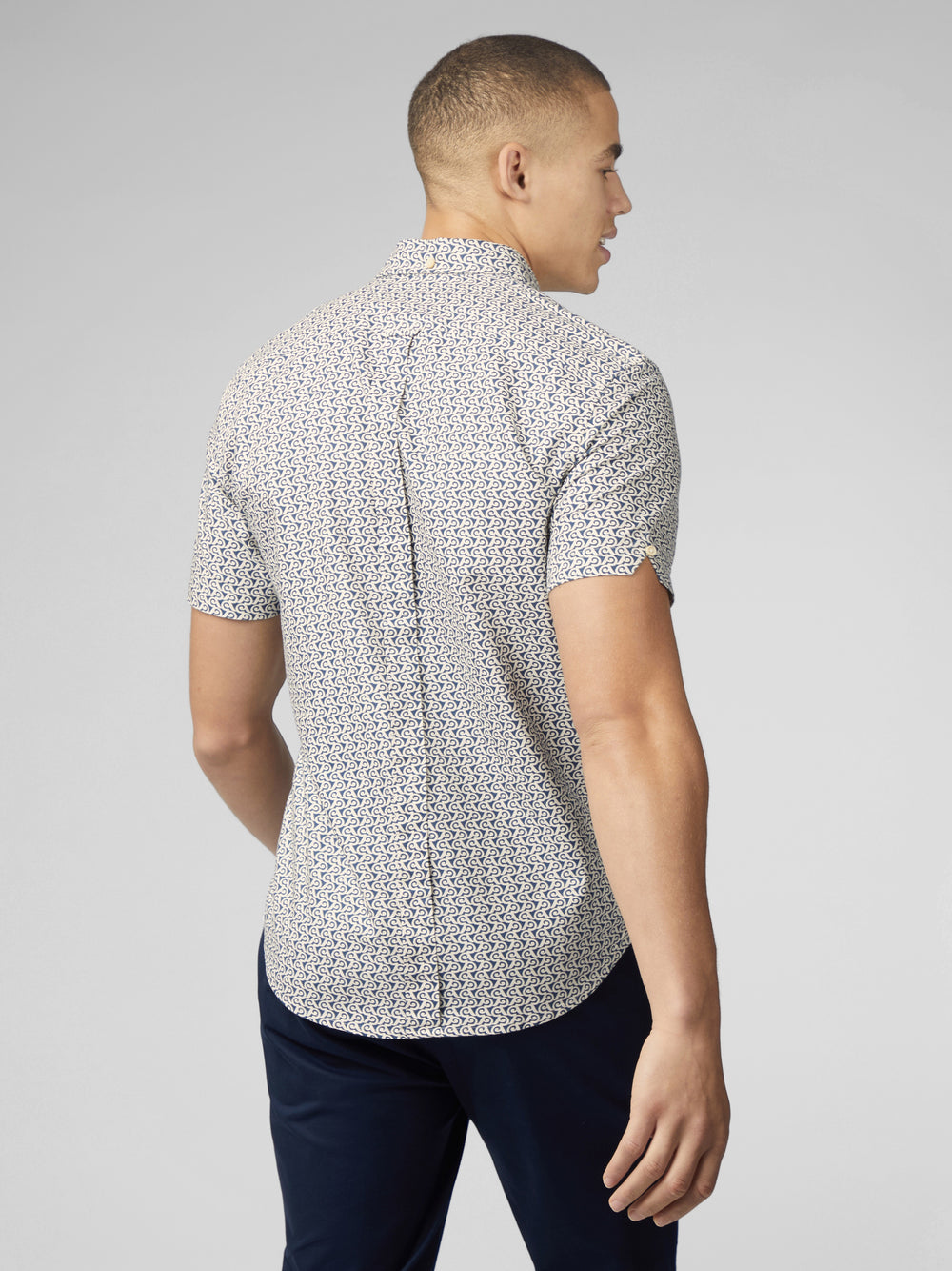 Ben Sherman Geo Wave Denim Skjorte Blå | QE5318064