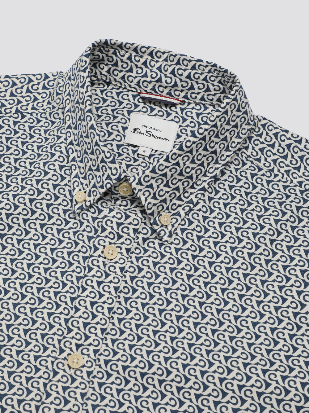 Ben Sherman Geo Wave Denim Skjorte Blå | QE5318064