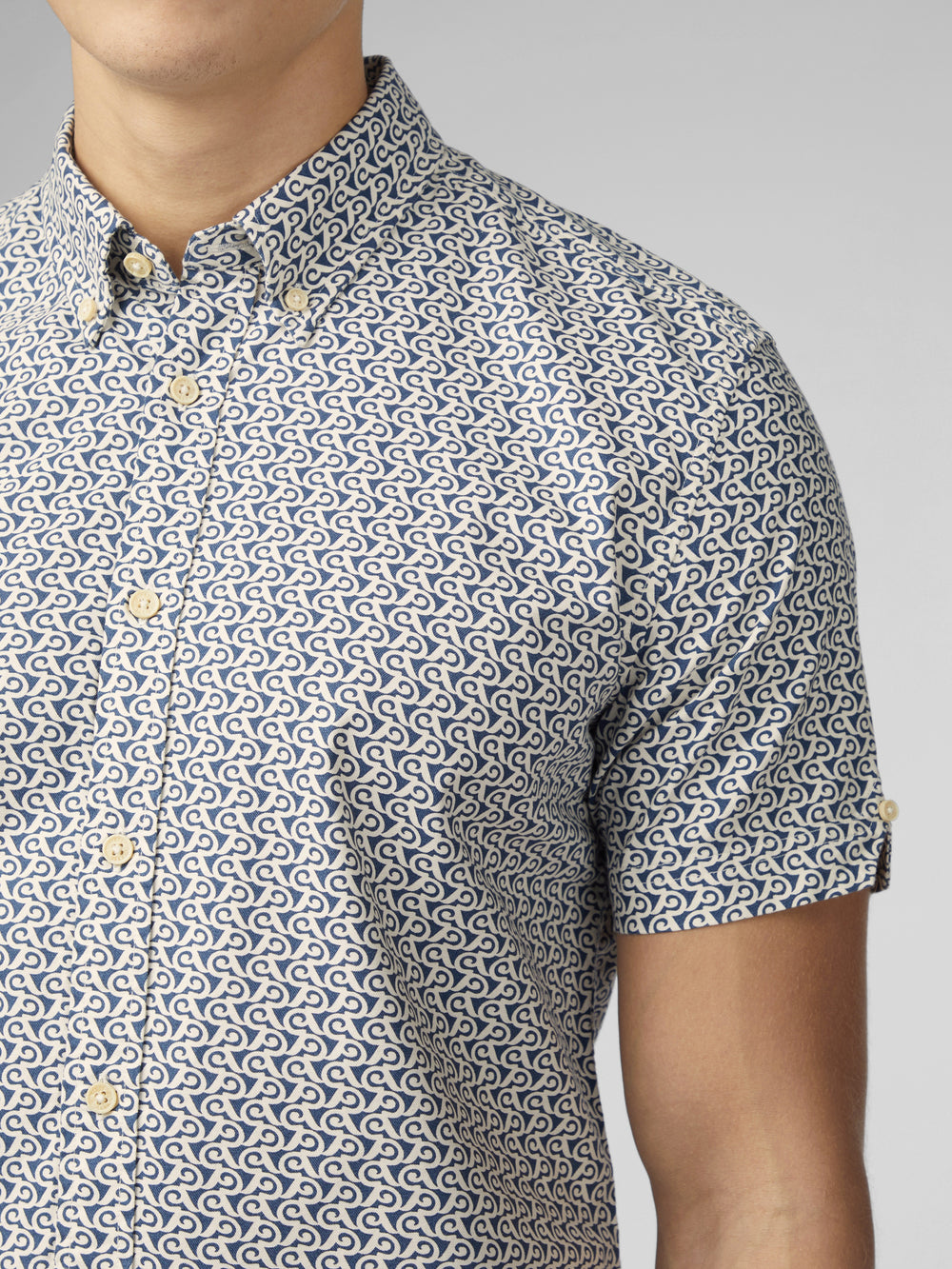 Ben Sherman Geo Wave Denim Skjorte Blå | QE5318064