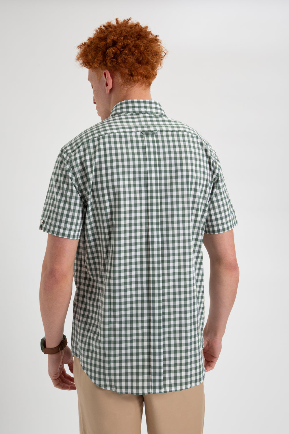 Ben Sherman House Poplin Gingham Skjorte Olivengrønne | RO9820354