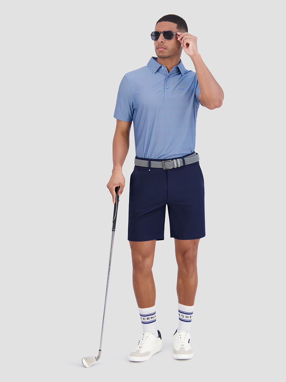 Ben Sherman Mini Stripes Tech Jersey Sports Fit Polo T Skjorte Blå | QA0435216