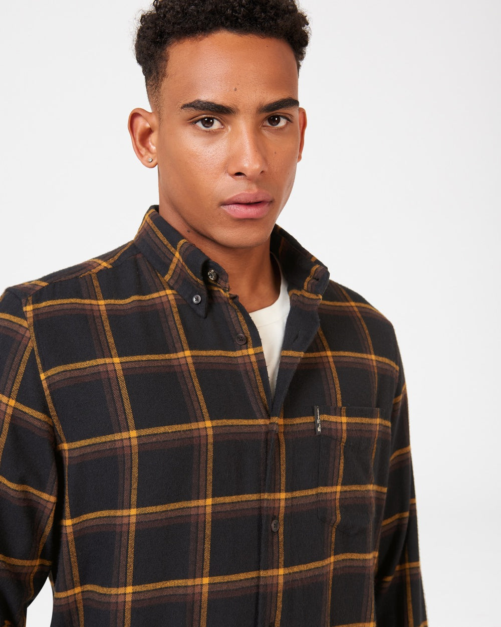 Ben Sherman Oversized Brushed Check Skjorte Svarte | AC7648315
