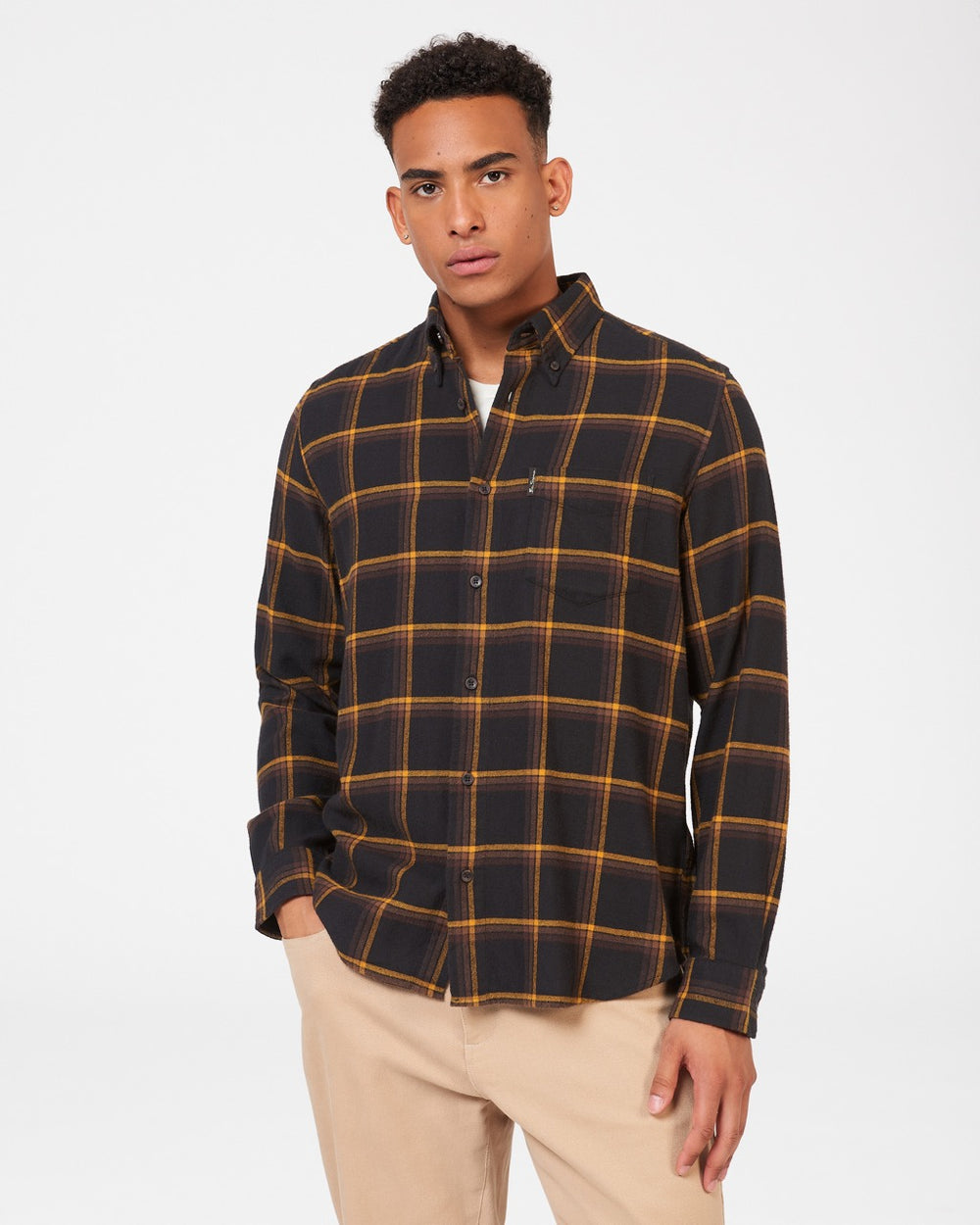Ben Sherman Oversized Brushed Check Skjorte Svarte | AC7648315