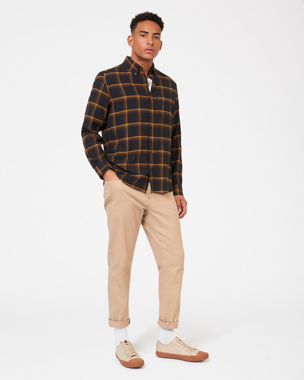 Ben Sherman Oversized Brushed Check Skjorte Svarte | AC7648315