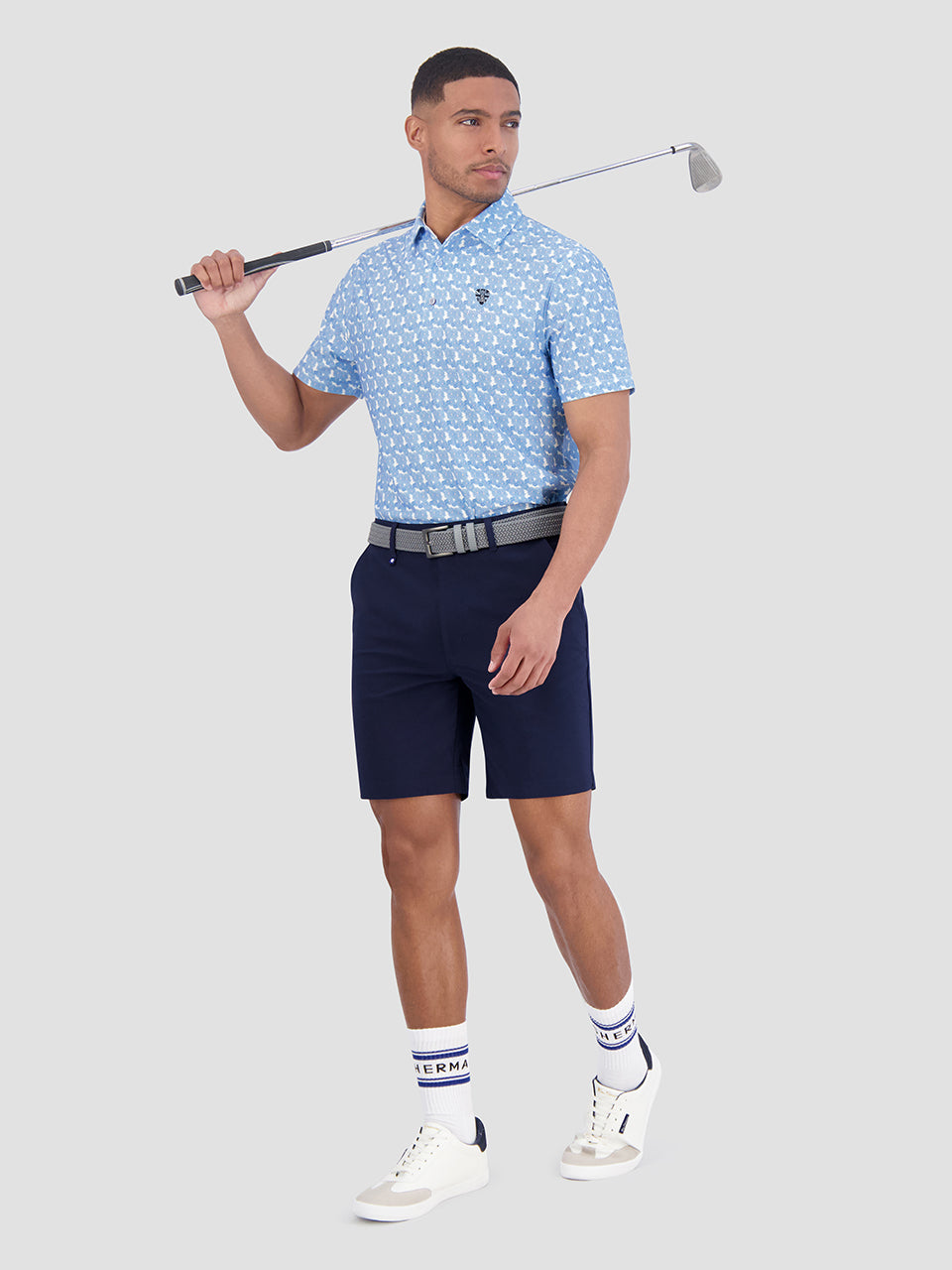 Ben Sherman Psychedelic Helmet Tech Jersey Sports Fit Polo T Skjorte Blå | CD2573610