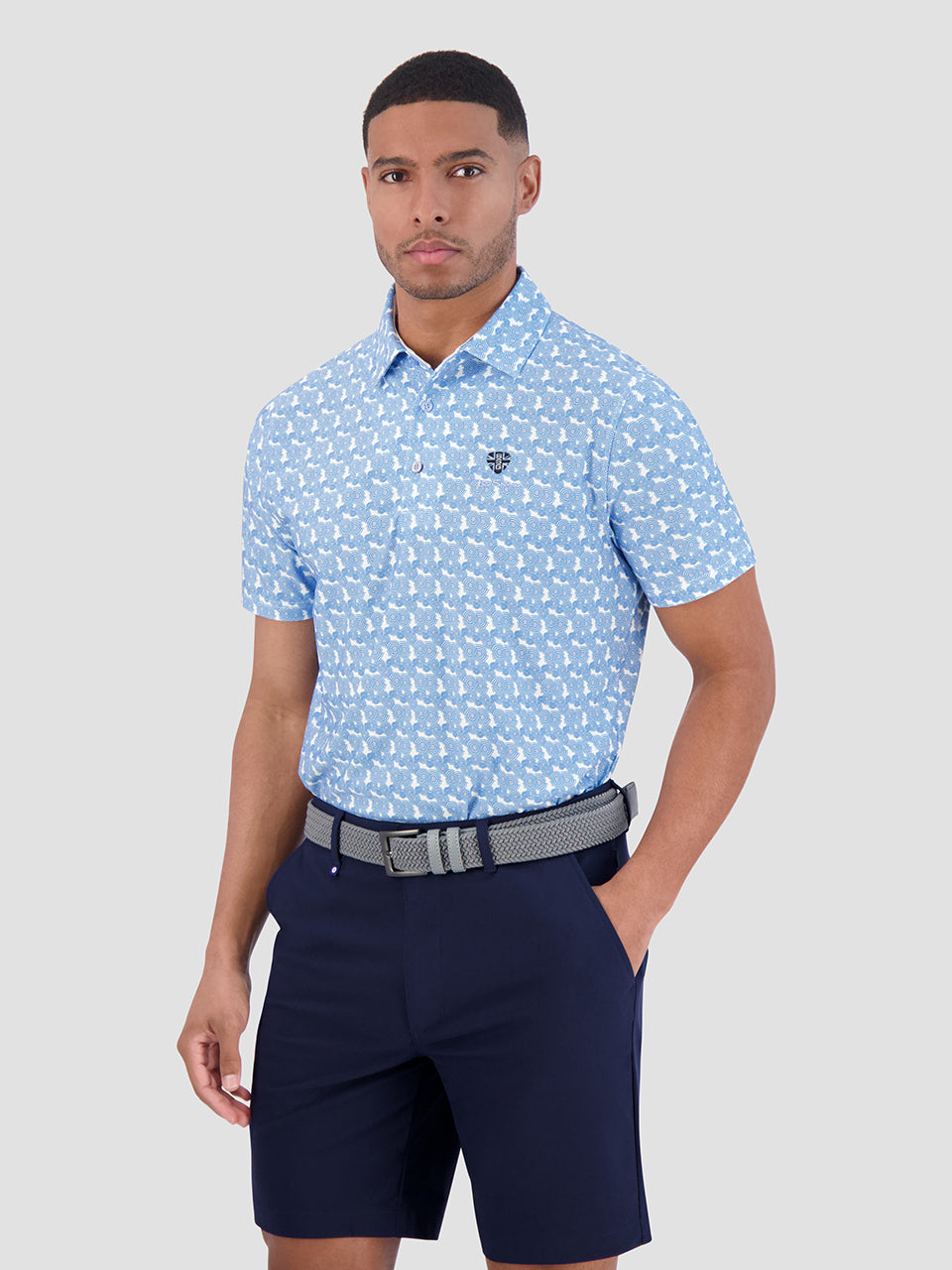 Ben Sherman Psychedelic Helmet Tech Jersey Sports Fit Polo T Skjorte Blå | CD2573610