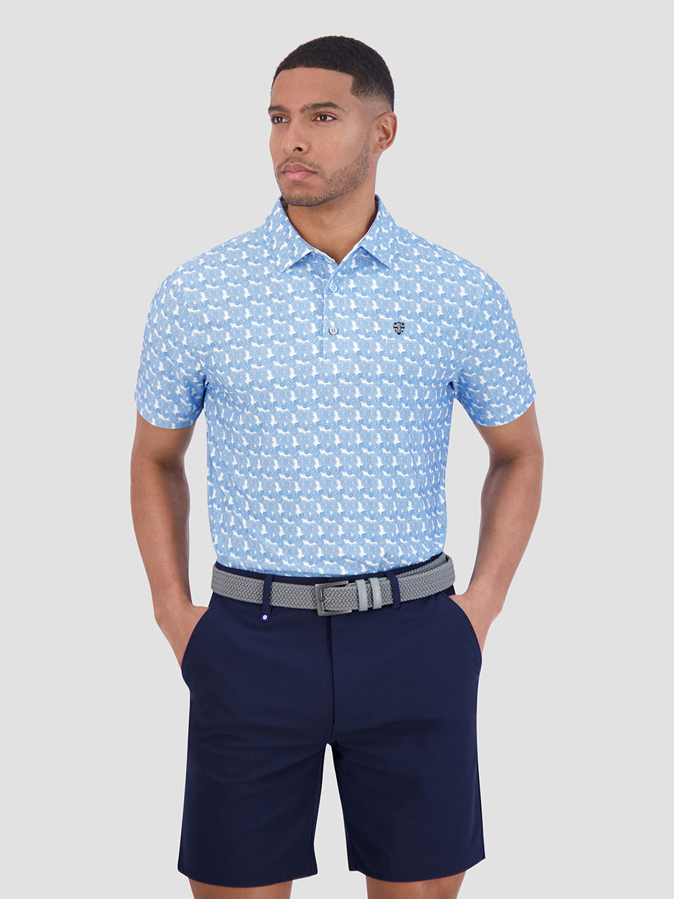 Ben Sherman Psychedelic Helmet Tech Jersey Sports Fit Polo T Skjorte Blå | CD2573610