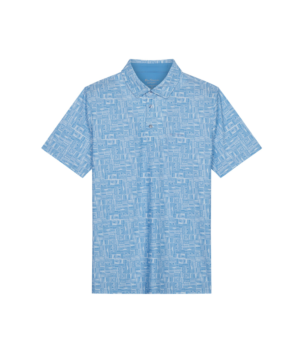 Ben Sherman Radio Stack Tech Jersey Sports Fit Polo T Skjorte Blå | AL8402971