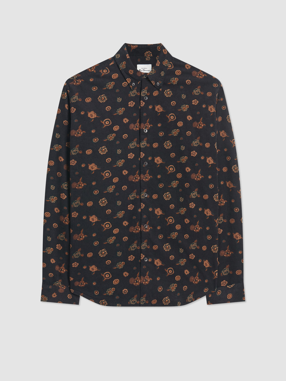 Ben Sherman Retro Floral Print Corduroy Skjorte Svarte | EA3497028