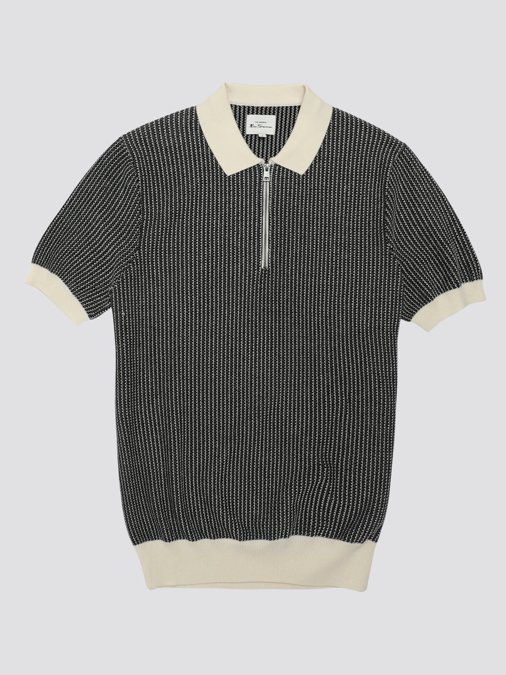 Ben Sherman Signature Bicolor Zip Neck Polo Strikkevarer Hvite | OL0513946