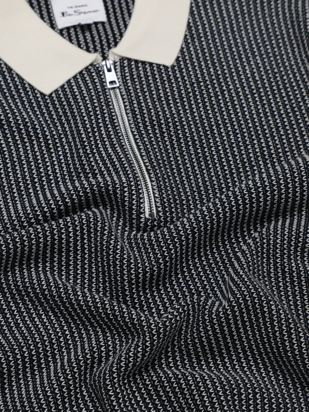 Ben Sherman Signature Bicolor Zip Neck Polo Strikkevarer Hvite | OL0513946