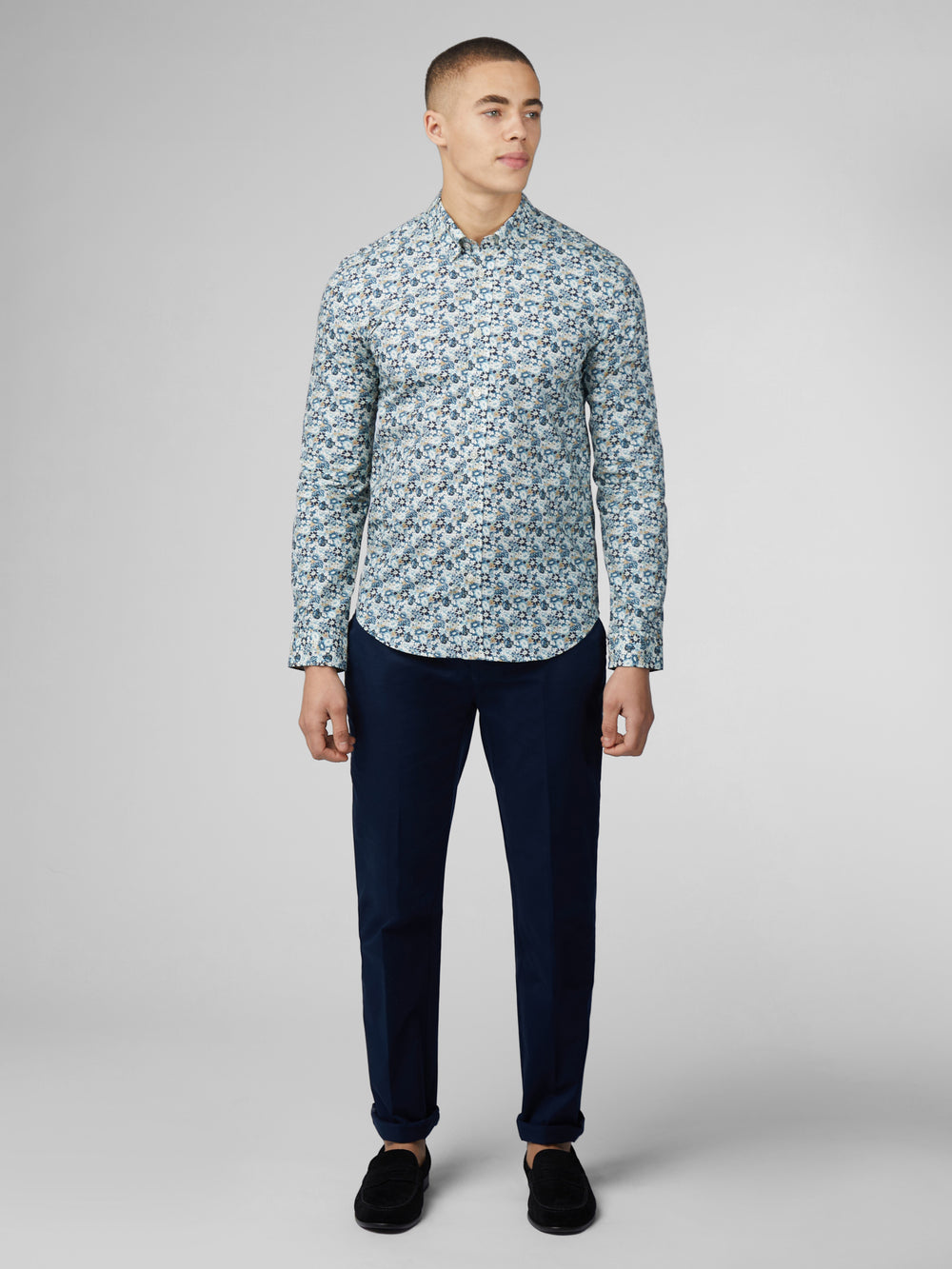 Ben Sherman Signature Multicolor Floral Skjorte Blå | XC4069172