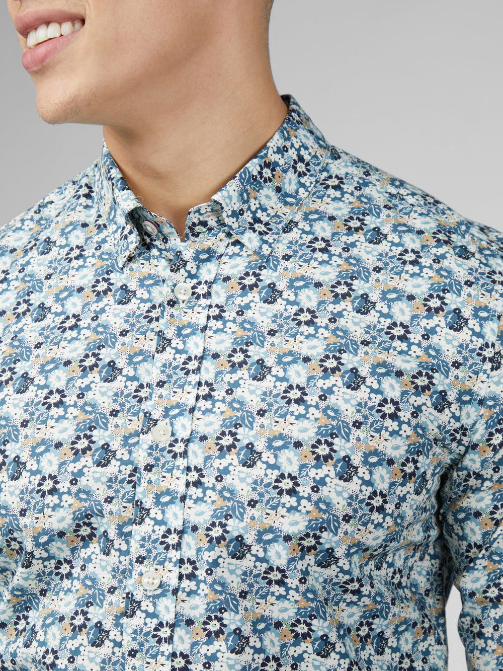 Ben Sherman Signature Multicolor Floral Skjorte Blå | XC4069172