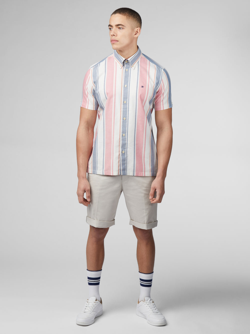 Ben Sherman Signature Multicolor Stripe Skjorte Mørke Rosa | ME3694750