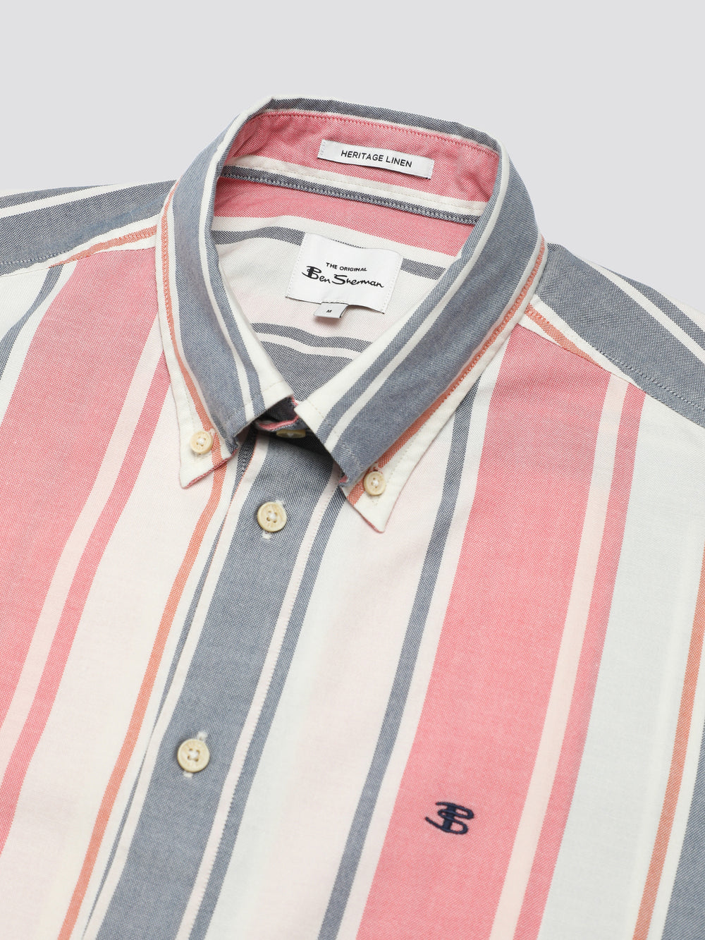 Ben Sherman Signature Multicolor Stripe Skjorte Mørke Rosa | ME3694750
