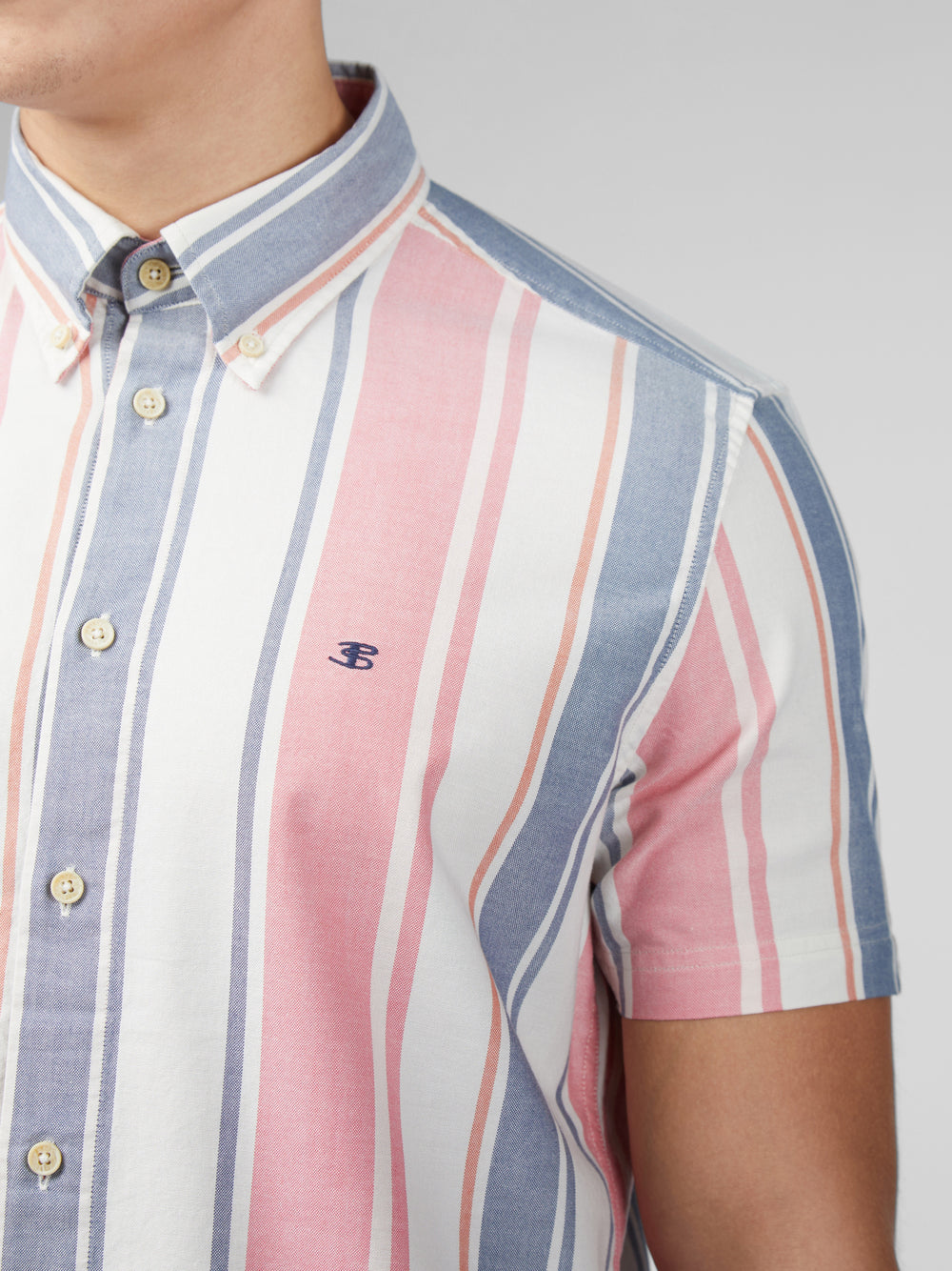 Ben Sherman Signature Multicolor Stripe Skjorte Mørke Rosa | ME3694750