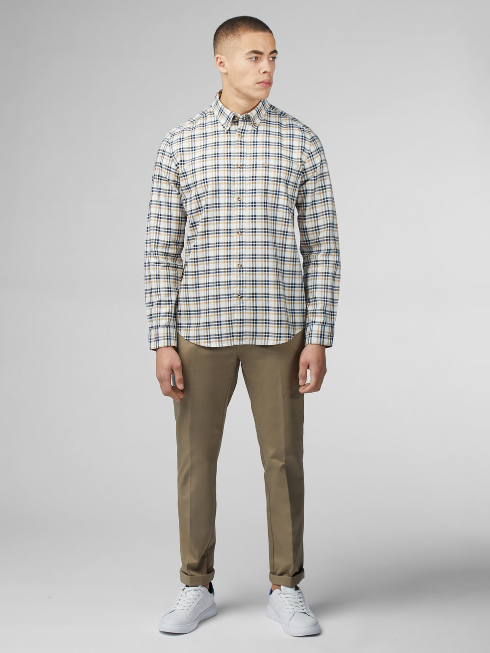 Ben Sherman Signature Oxford Check Skjorte Hvite | YR2903174