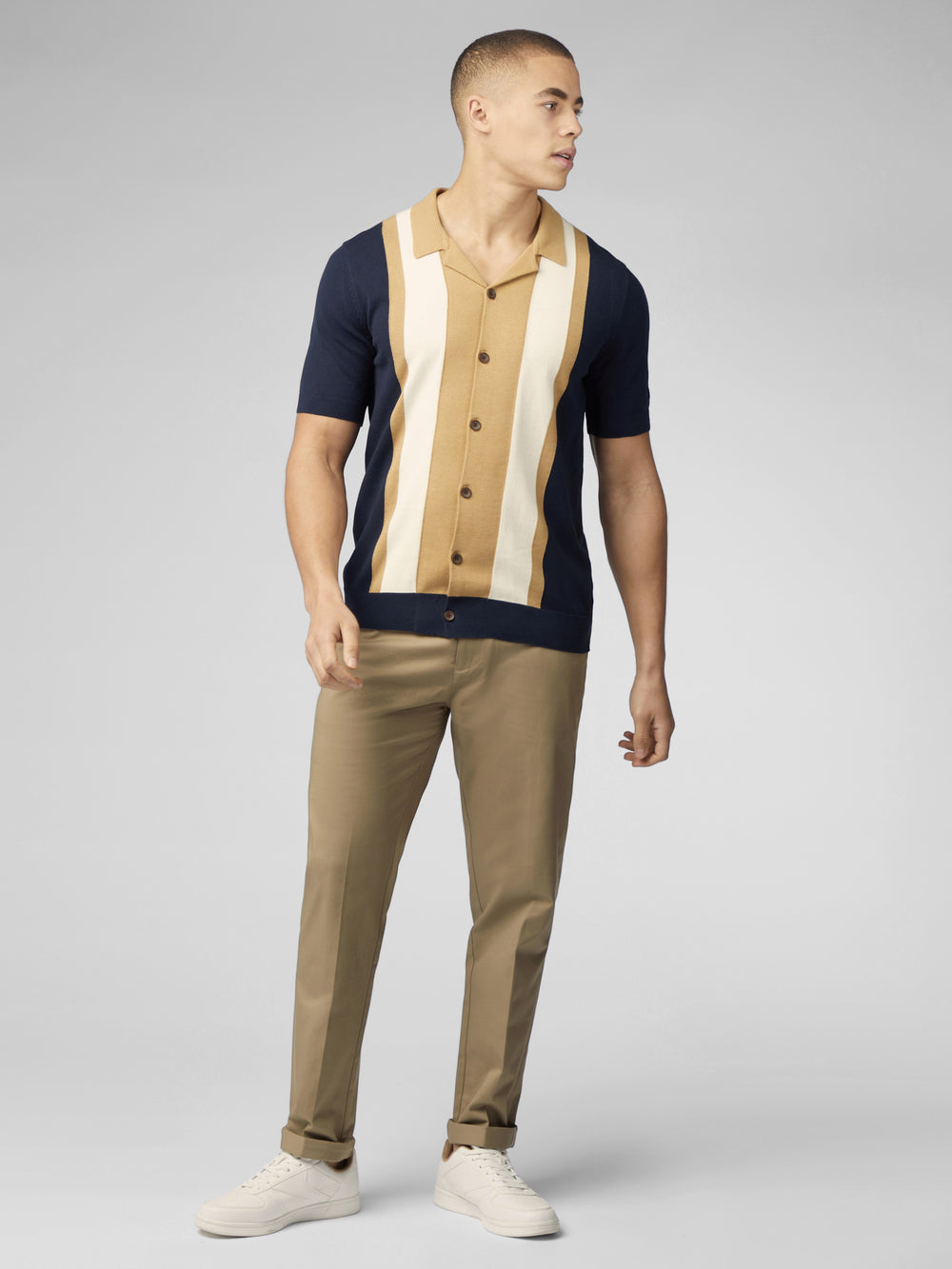 Ben Sherman Signature Resort Neck Button Through Polo Strikkevarer Marineblå | WR8795436