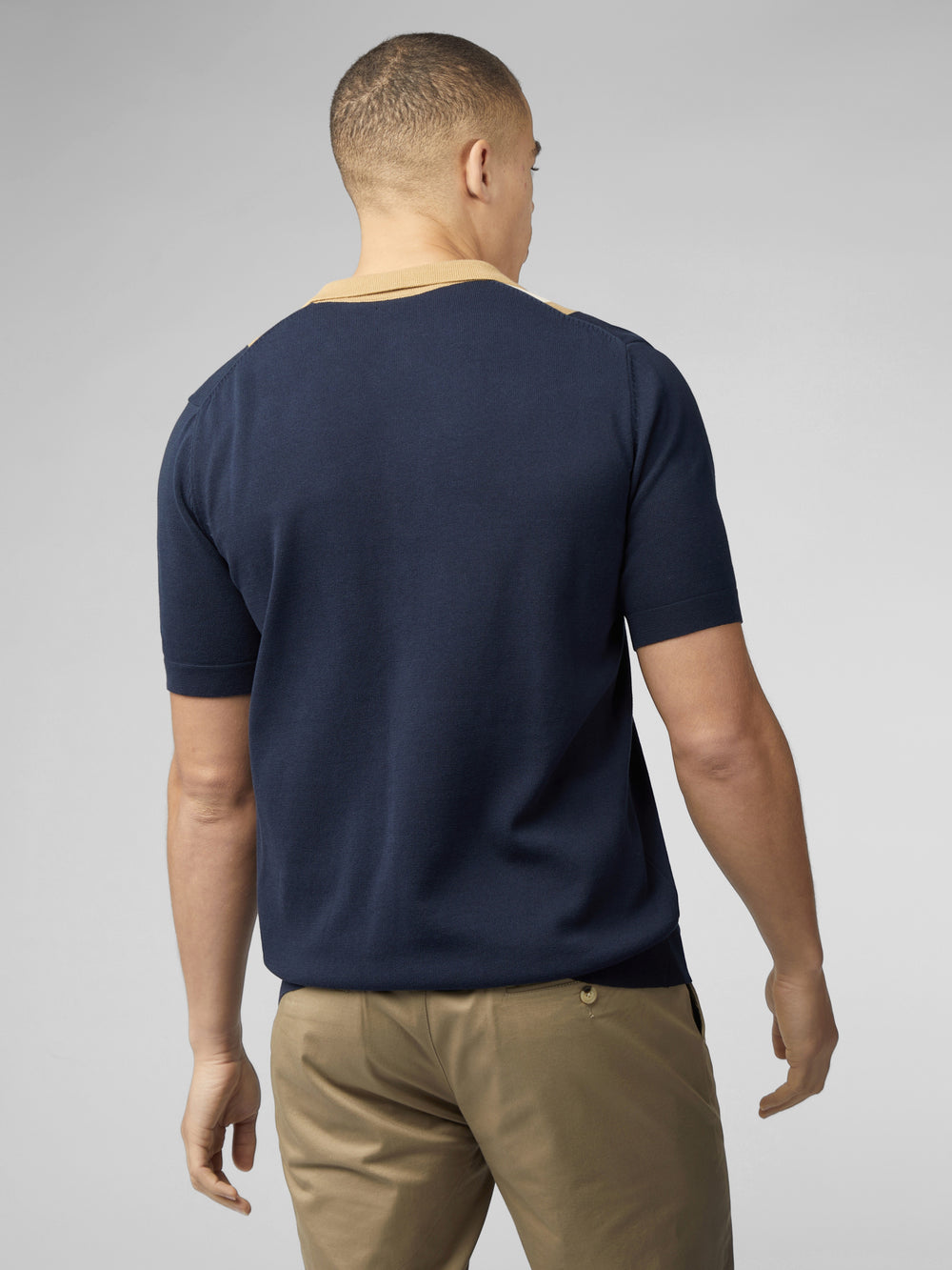 Ben Sherman Signature Resort Neck Button Through Polo Strikkevarer Marineblå | WR8795436