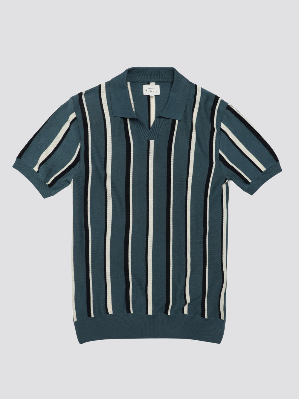 Ben Sherman Signature Vertical Stripe Open Neck Polo Strikkevarer Turkis | KE4867503