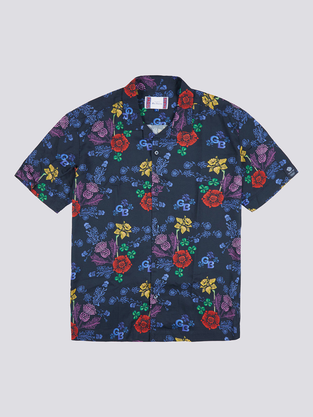 Ben Sherman Team GB Floral Skjorte Marineblå | ZR6253708