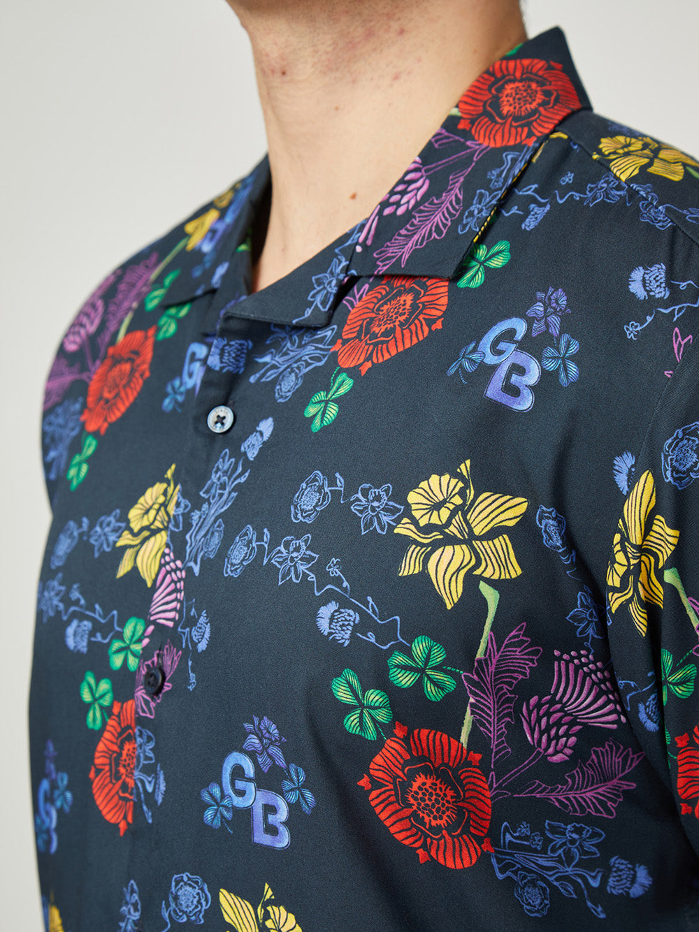 Ben Sherman Team GB Floral Skjorte Marineblå | ZR6253708