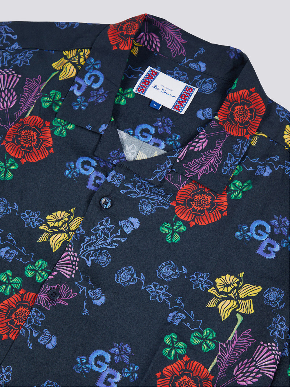 Ben Sherman Team GB Floral Skjorte Marineblå | ZR6253708