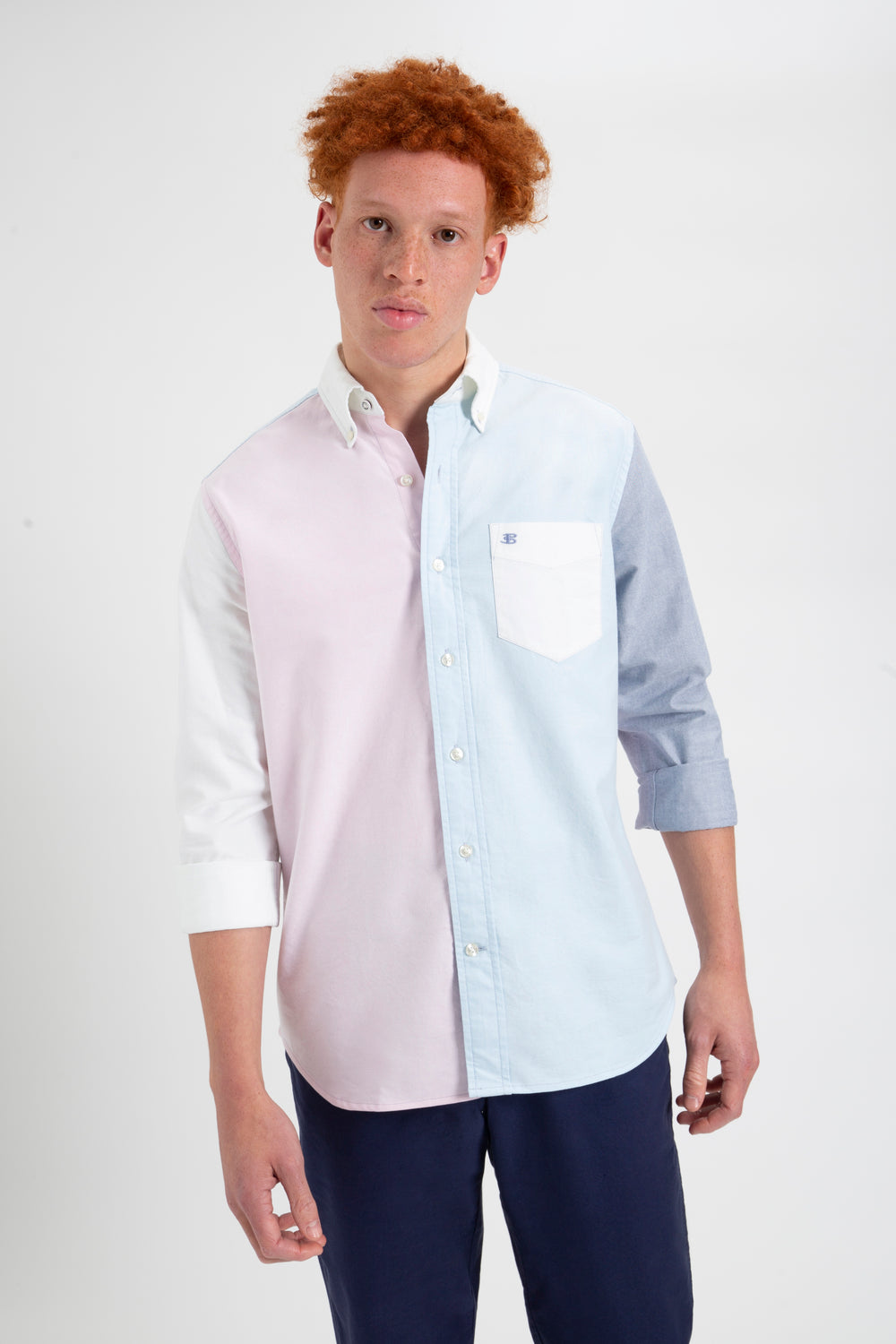 Ben Sherman Varsity Oxford Color Blocked Organic Skjorte Rosa | YQ4927863