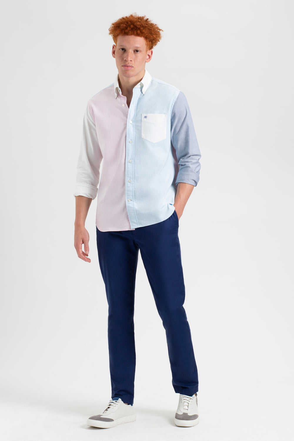 Ben Sherman Varsity Oxford Color Blocked Organic Skjorte Rosa | YQ4927863
